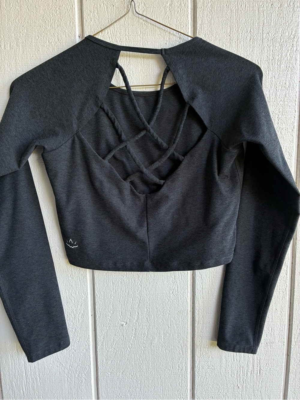 Beyond Yoga Spacedye Enlighten Cropped Top in Darkest Night Size M